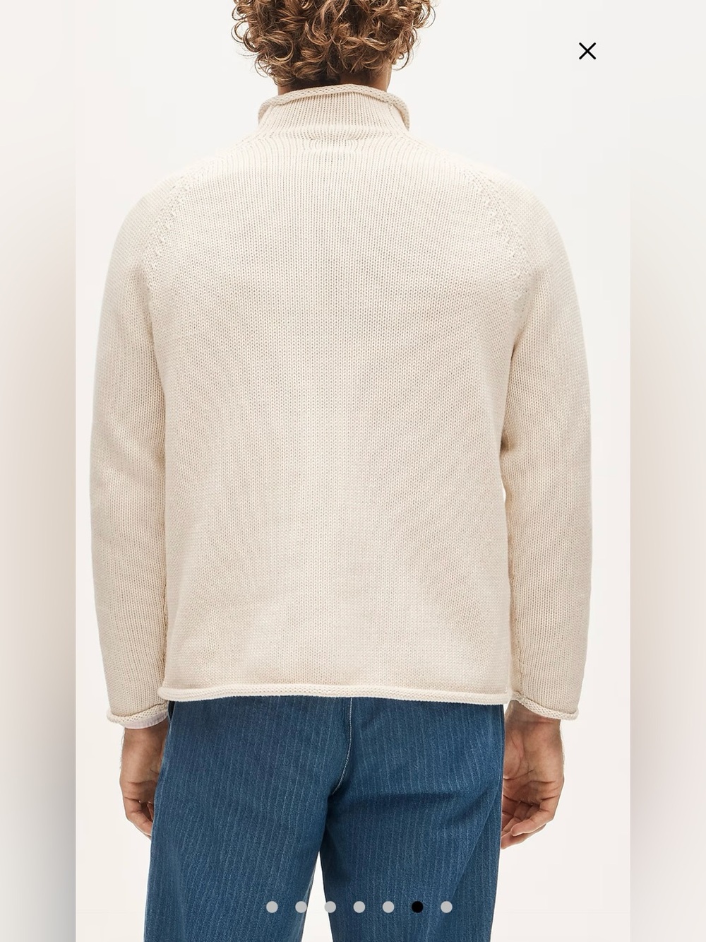 J. CREW 1988 RollneckT™ sweater in cotton in Mountain White Size M $98 BW186 - Picture 6 of 10